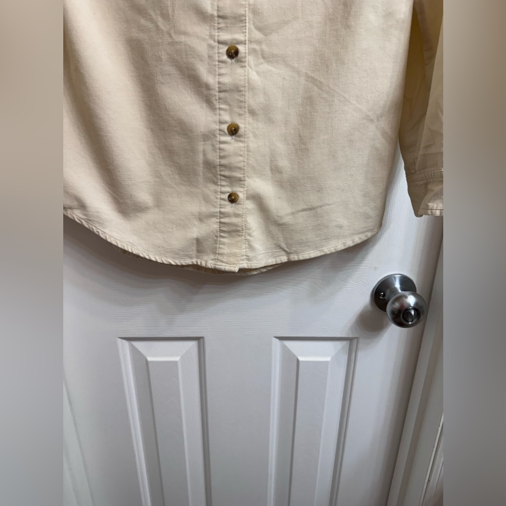 Corduroy! NEW Girl's Art Class Ivory Soft Corduroy Button Up Long Sleeves Shirt - Picture 9 of 14